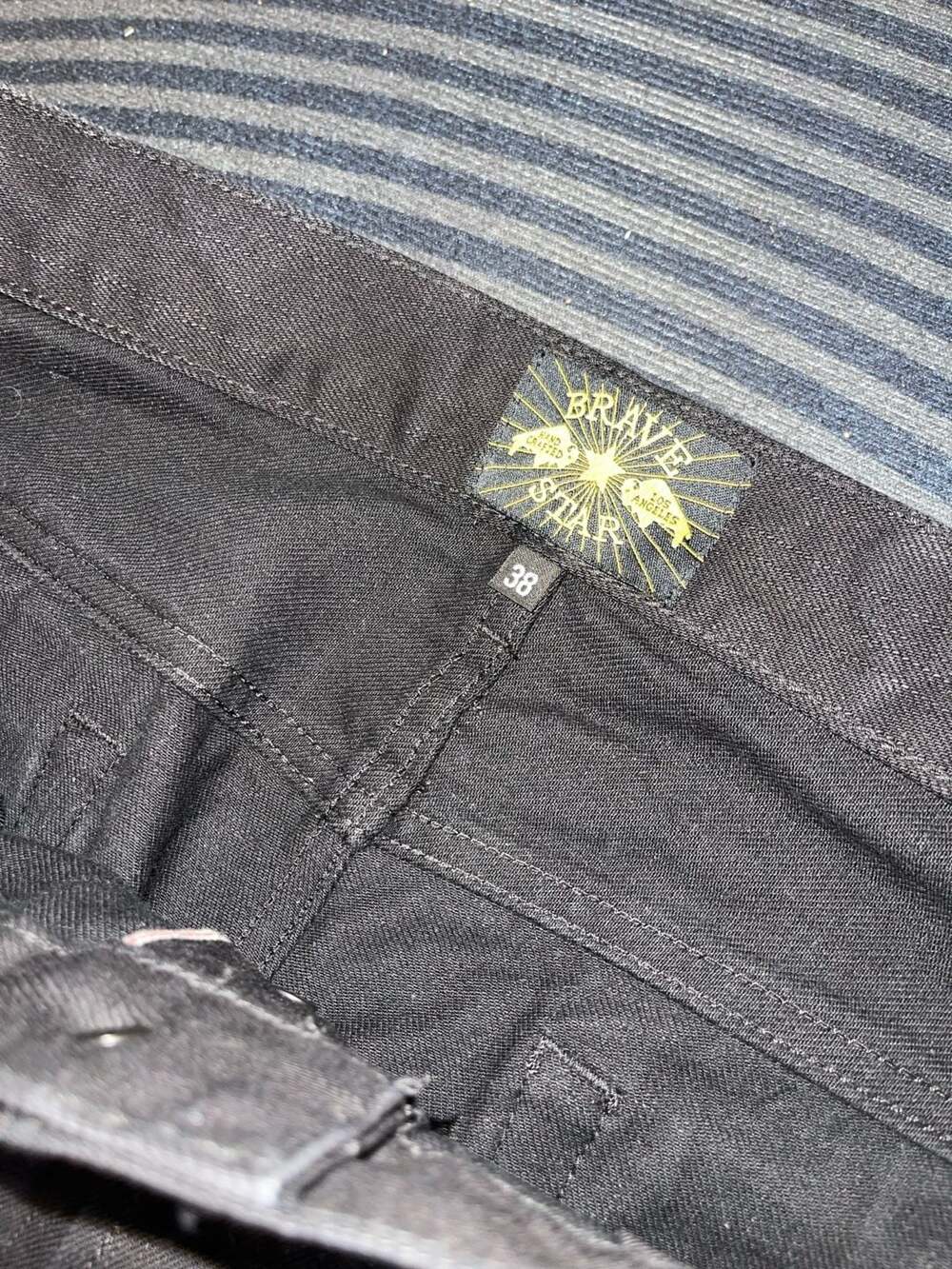 Brave Star Selvage Relaxed Fit Black Denim Jeans Size 38